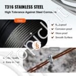 Aukštos kokybės T316 nerūdijančio plieno trosas 7×7, 4,5 mm – 150 m ritė - Image 7