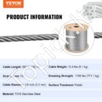 Aukštos kokybės T316 nerūdijančio plieno trosas 7×7, 4,5 mm – 150 m ritė - Image 3