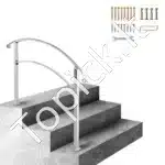 Kalto geležies laiptų turėklas, matinės baltos spalvos, atsparus korozijai ir tvirtas - Image 8