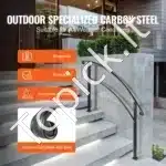 Kalto geležies laiptų turėklas, juodos matinės spalvos, su milteliniu padengimu - Image 2