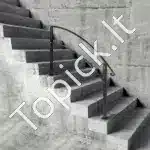 Kalto geležies laiptų turėklas, juodos matinės spalvos, su milteliniu padengimu - Image 7