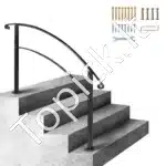 Kalto geležies laiptų turėklas, juodos matinės spalvos, su milteliniu padengimu - Image 8