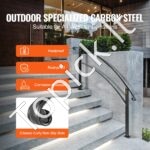 Kalto geležies laiptų turėklas, juodos spalvos, stabilus ir tvirtas sprendimas lauko ir vidaus erdvėms - Image 2