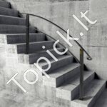 Kalto geležies laiptų turėklas, juodos spalvos, stabilus ir tvirtas sprendimas lauko ir vidaus erdvėms - Image 7