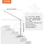 Metaliniai lauko laiptų turėklai, 103 cm ilgis, iki 3 pakopų, juodi - Image 6