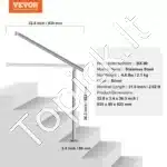 Metaliniai laiptų turėklai, 80 cm ilgis, iki 3 pakopų, juodi - Image 6