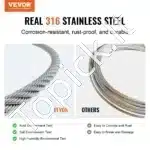 3,18 mm nerūdijančio plieno lynas 182,3 m (7×7 stygos, 7,1 kN) - Image 8