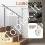 Nerūdijančio plieno laiptų ir balkono turėklai, 100 cm ilgis, iki 3 pakopų - Image 2