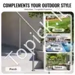 Nerūdijančio plieno laiptų ir balkono turėklai, 100 cm ilgis, iki 3 pakopų - Image 5