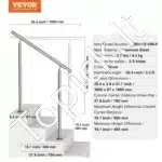 Nerūdijančio plieno laiptų ir balkono turėklai, 100 cm ilgis, iki 3 pakopų - Image 6