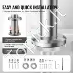 Nerūdijančio plieno laiptų turėklai su dviem skersiniais strypais, 100 cm ilgis, iki 106 cm aukštis - Image 3