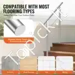 Nerūdijančio plieno laiptų turėklai su dviem skersiniais strypais, 100 cm ilgis, iki 106 cm aukštis - Image 4