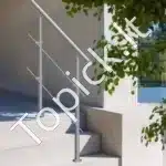 Nerūdijančio plieno laiptų turėklai su dviem skersiniais strypais, 100 cm ilgis, iki 106 cm aukštis - Image 7