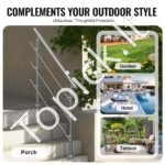 Nerūdijančio plieno laiptų turėklai su trimis skersiniais strypais, 120 cm ilgis, iki 106 cm aukštis - Image 5