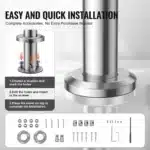 Nerūdijančio plieno laiptų turėklai su dviem skersiniais strypais, 120 cm ilgis, iki 106 cm aukštis - Image 3