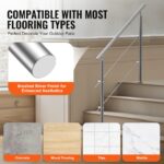 Nerūdijančio plieno laiptų turėklai su dviem skersiniais strypais, 120 cm ilgis, iki 106 cm aukštis - Image 4