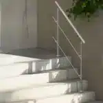 Nerūdijančio plieno laiptų turėklai su dviem skersiniais strypais, 120 cm ilgis, iki 106 cm aukštis - Image 7