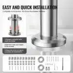 Nerūdijančio plieno laiptų turėklai su penkiais skersiniais strypais, 150 cm ilgis, iki 106 cm aukštis - Image 3