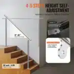 Nerūdijančio plieno laiptų ir balkono turėklai, 150 cm ilgis, iki 106 cm aukštis - Image 2