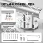 Nerūdijančio plieno laiptų ir balkono turėklai, 150 cm ilgis, iki 3 pakopų - Image 3