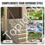 Nerūdijančio plieno laiptų ir balkono turėklai, 150 cm ilgis, iki 3 pakopų - Image 5