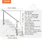 Nerūdijančio plieno laiptų ir balkono turėklai, 150 cm ilgis, iki 3 pakopų - Image 6