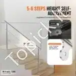 Nerūdijančio plieno laiptų turėklai su dviem skersiniais strypais, 180 cm ilgis, iki 106 cm aukštis - Image 2