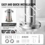 Nerūdijančio plieno laiptų turėklai su dviem skersiniais strypais, 180 cm ilgis, iki 106 cm aukštis - Image 3