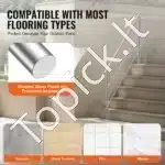 Nerūdijančio plieno laiptų turėklai su dviem skersiniais strypais, 180 cm ilgis, iki 106 cm aukštis - Image 4