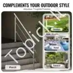 Nerūdijančio plieno laiptų turėklai su dviem skersiniais strypais, 180 cm ilgis, iki 106 cm aukštis - Image 5