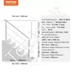 Nerūdijančio plieno laiptų turėklai su dviem skersiniais strypais, 180 cm ilgis, iki 106 cm aukštis - Image 6