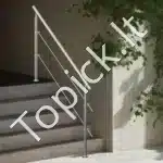 Nerūdijančio plieno laiptų turėklai su dviem skersiniais strypais, 180 cm ilgis, iki 106 cm aukštis - Image 7