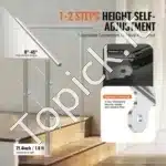 Nerūdijančio plieno laiptų turėklai su dviem skersiniais strypais, 80 cm ilgis, iki 106 cm aukštis - Image 2