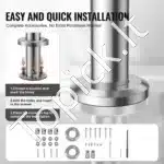 Nerūdijančio plieno laiptų turėklai su dviem skersiniais strypais, 80 cm ilgis, iki 106 cm aukštis - Image 3