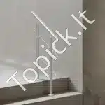 Nerūdijančio plieno laiptų turėklai su dviem skersiniais strypais, 80 cm ilgis, iki 106 cm aukštis - Image 7