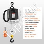 Elektrinė gervė 498–995 kg | 1500 W, 7 m kėlimo aukštis, 4 m/min greitis, 3 valdymo režimai - Image 3