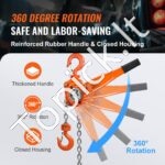 1,5 T Rankinis Grandininis Keltuvas – 2,8 m Kėlimo Aukštis - Image 4