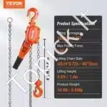 Rankinė plieninė gervė 0,75 t, 1,4 m pakėlimo aukštis - Image 3