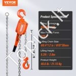 3 T Grandininis Rankinis Keltuvas – 2,8 m Kėlimo Aukštis - Image 3