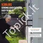 Metaliniai sieniniai turėklai laiptams, 73,7 cm ilgis, 1–3 pakopoms, su tvirtinimo komplektu - Image 2