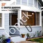 Metaliniai laiptų turėklai, 81,3 cm ilgis, 1–3 pakopoms, iki 200 kg apkrova - Image 3