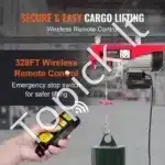 Elektrinė gervė 400–800 kg | 1450 W variklis, 12 m trosas, bevielis pultas - Image 7