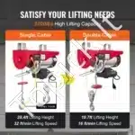 Elektrinė gervė 500–1000 kg | 1600 W variklis, 12 m trosas, bevielis pultas - Image 6