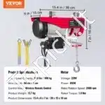 Elektrinė gervė su trosu 200–400 kg | 850 W variklis, 12 m trosas - Image 3