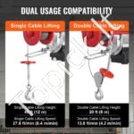 Elektrinė gervė 600 kg | 2x nuotoliniai valdymai, 12 m trosas, 1150 W variklis - Image 4