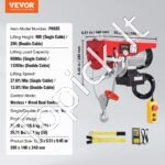 Elektrinė gervė 600 kg | 2x nuotoliniai valdymai, 12 m trosas, 1150 W variklis - Image 3