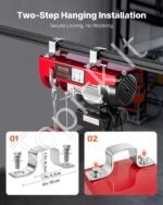 Elektrinė gervė 200 kg | 500 W variklis, 12 m trosas, bevielis nuotolinis valdymas - Image 4