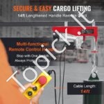 Elektrinė gervė 1200 kg | 12 m trosas, 1600 W variklis, nuotolinis valdymas - Image 7