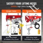 Elektrinė gervė 1200 kg | 12 m trosas, 1600 W variklis, nuotolinis valdymas - Image 6