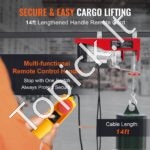 Elektrinė gervė 400 kg | 12 m trosas, 1150 W variklis, nuotolinis valdymas - Image 7